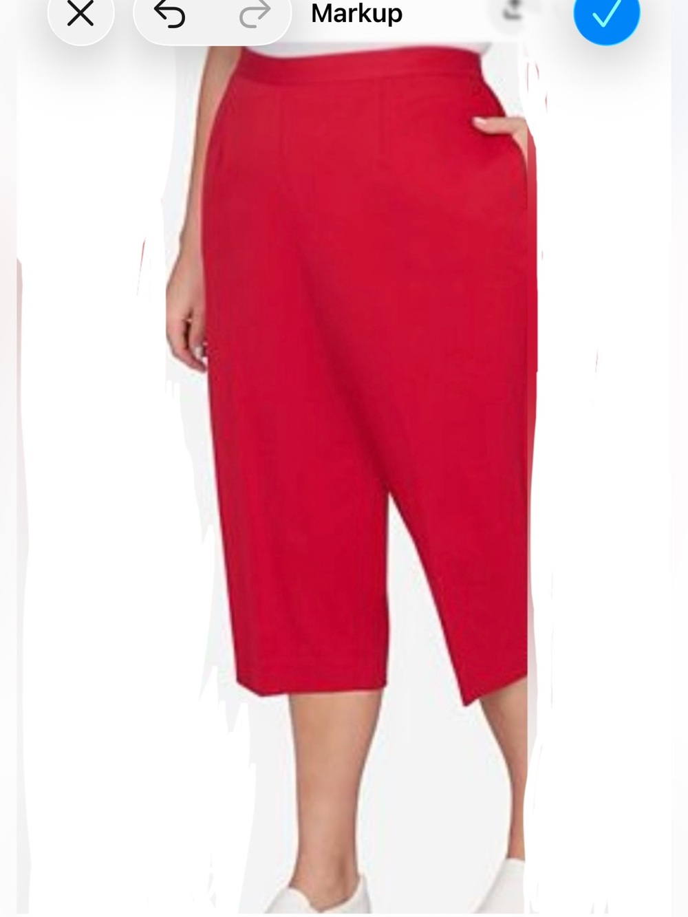 Talbots Red Irish Linen High Rise Cropped Leg Pants Fully Lined sz 20W